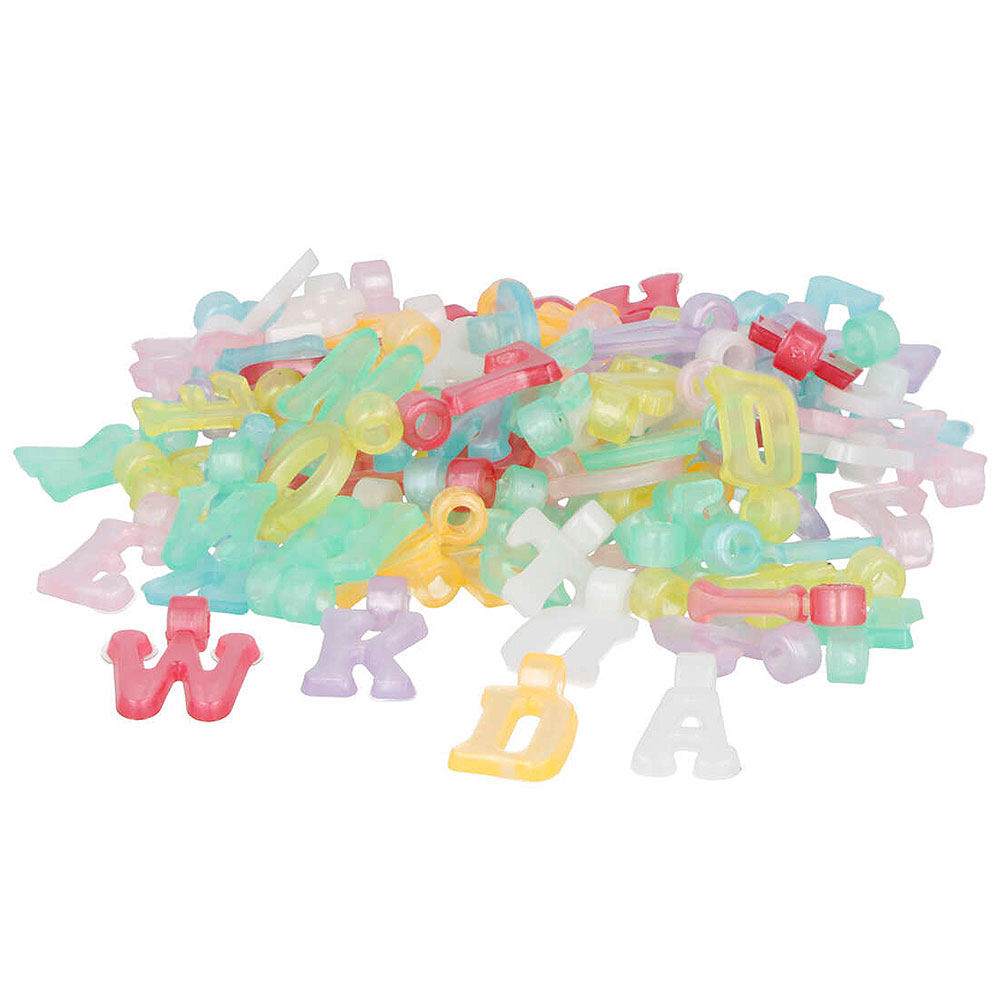 Bote Cuentas Letras Colg Plást Multic. Nacaradas 500u. Aprox. E6803