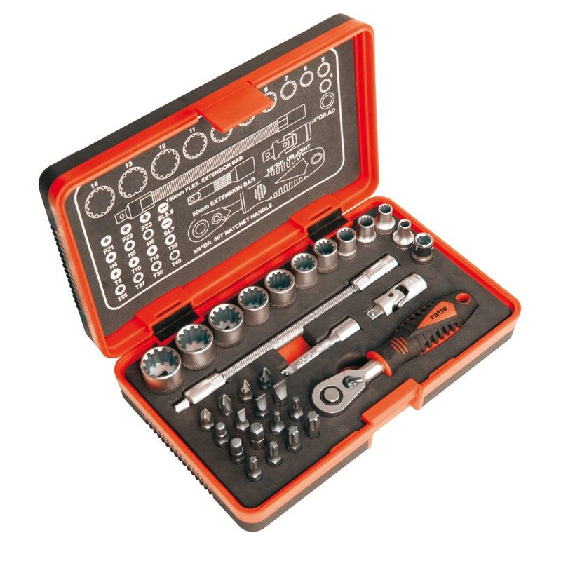 Llave Vaso 1/4"+Acc.32 Pc.Ratio 6792H Ratio