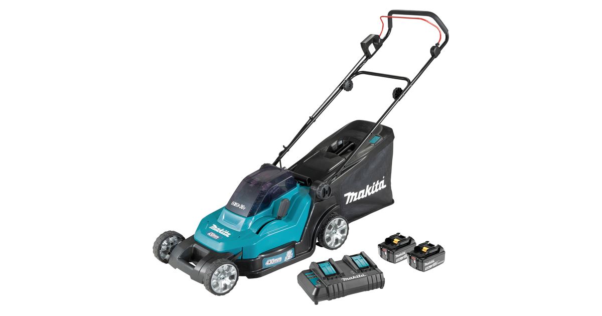 MAKITA Cortacésped inalámbrico 430mm Li-ion LXT 2x18V/5.0Ah DLM432CT2