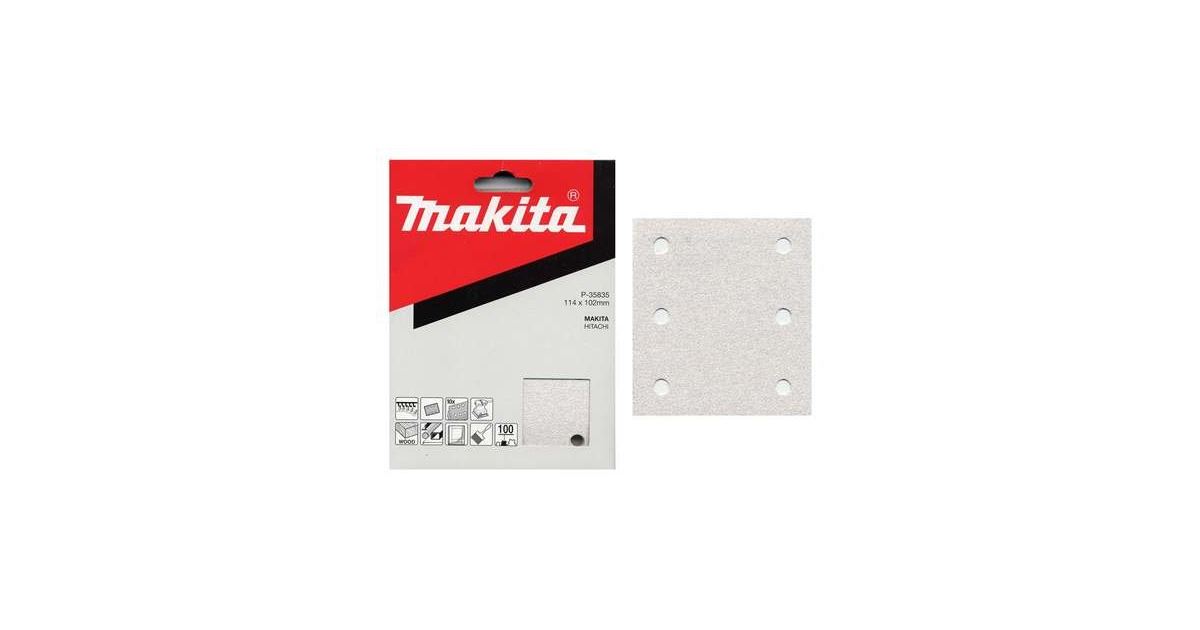 MAKITA papel de lija Velcro 102x114 mm 6 agujeros K240, 10 uds P-35879