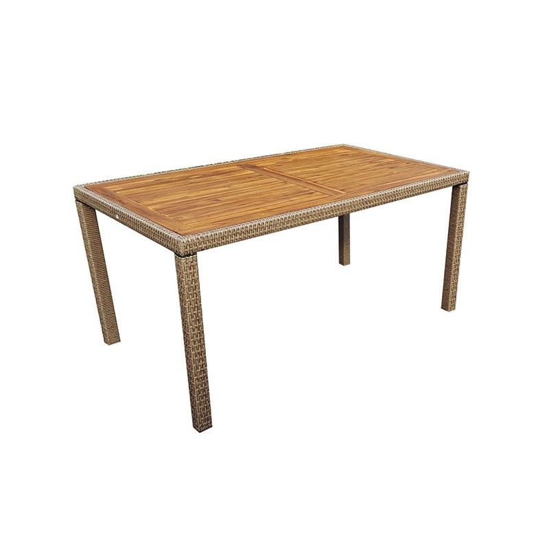 Mesa Acero/Ratán 150 Cm. 8704N354