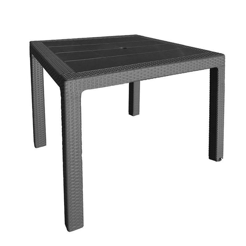 Mesa Imit.Ratan Resin 80X80Xh72 Cm.Ant. 877N7