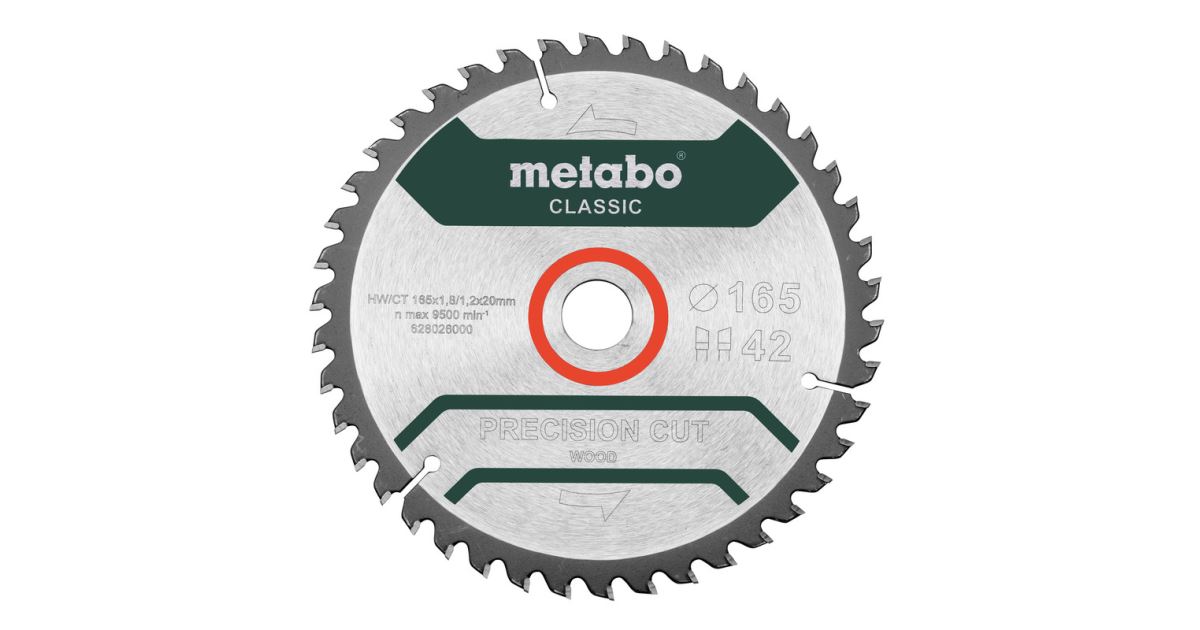 METABO Hoja de sierra 165 x 20 mm, 42 dientes, 5° 628026000