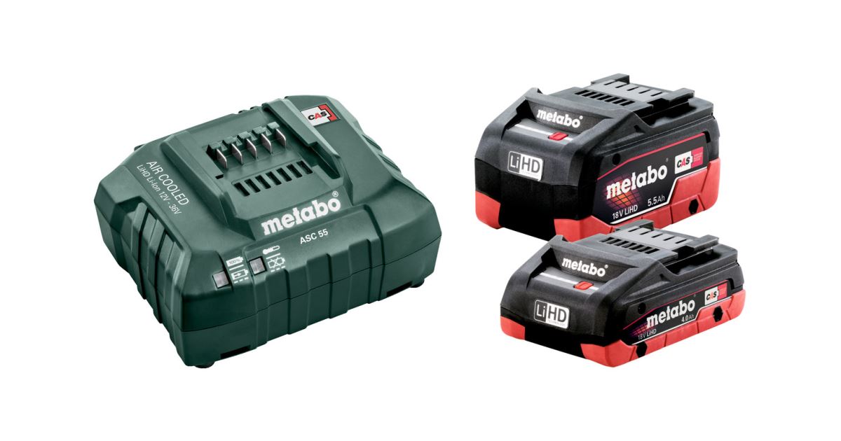 METABO Set básico (cargador + baterías) 18V / LiHD 1 x 4,0 Ah + 1 x 5,5 Ah 685160000