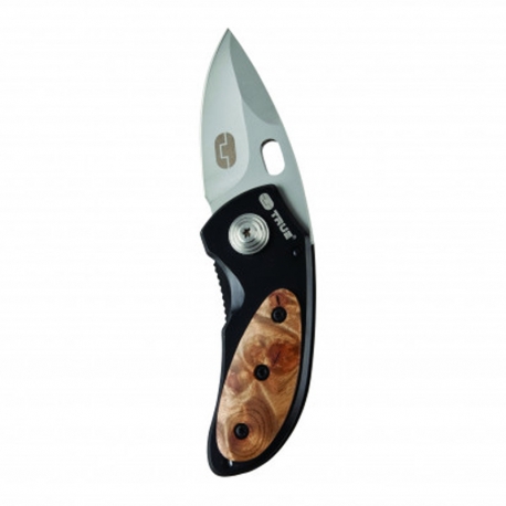 Navaja empuñadura madera hoja acero inoxidable