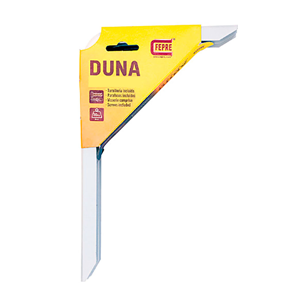 Pack 2 Escuadras Duna 10x15 cm con Tornillos - Blanco