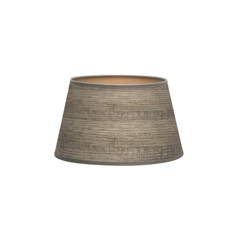 Pantalla Salma E27 Madera Gris 40dx30dx25h Conica Abierta