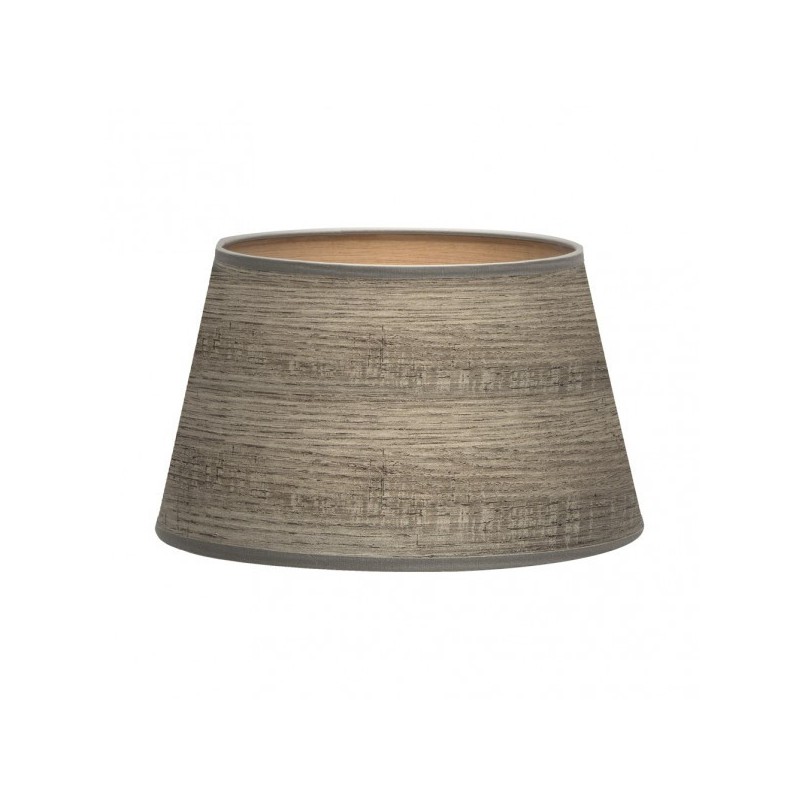 Pantalla Salma E27 Madera Gris 45dx35dx30h Conica Abierta