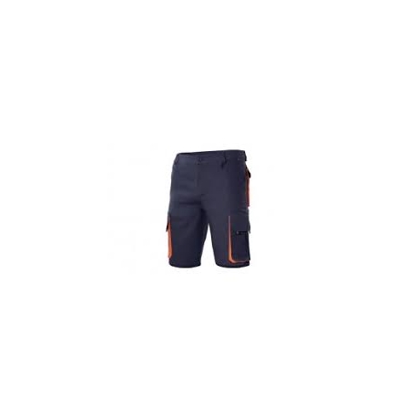 Pantalon corto multibolsillos velilla t 52 marino /naranja