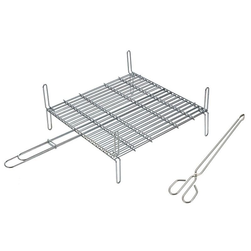Parrilla Doble Reforzada 40X45Cm+Pinza 130N65