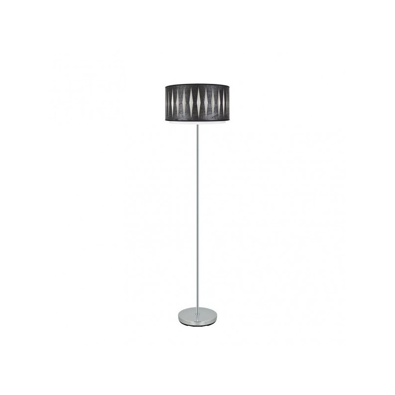 Pie Salon Alexandra 1xe27 Cromo/madera Negra 162x40x40 Cm