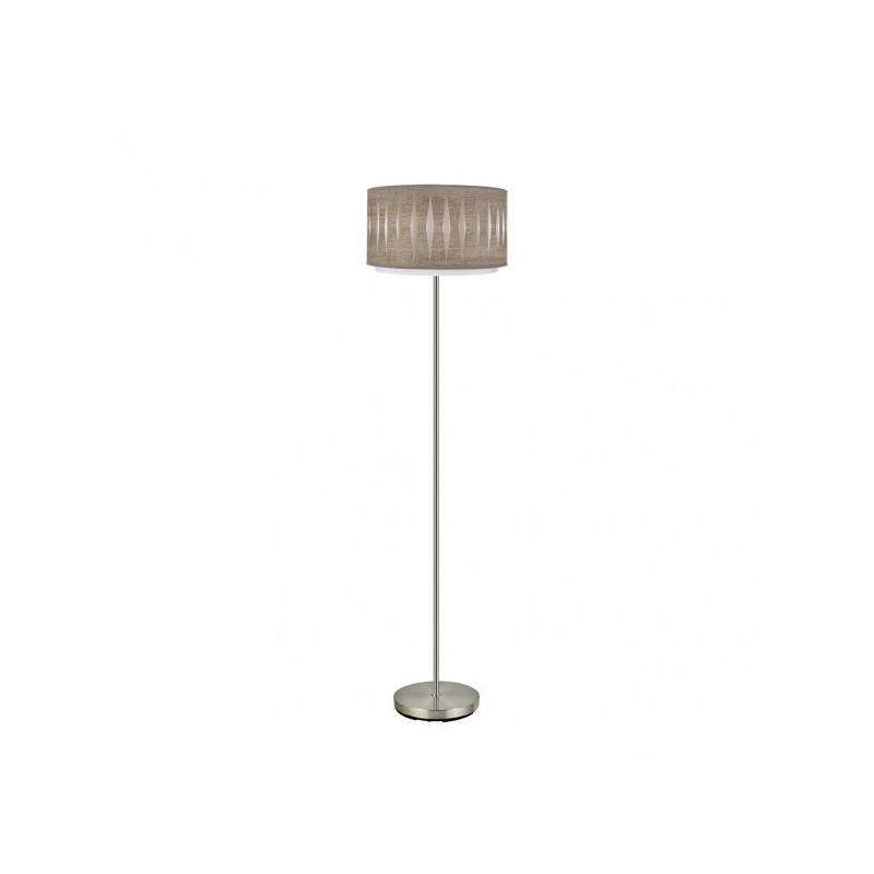 Pie Salon Alexandra 1xe27 Niquel/madera Gris 162x40x40 Cm