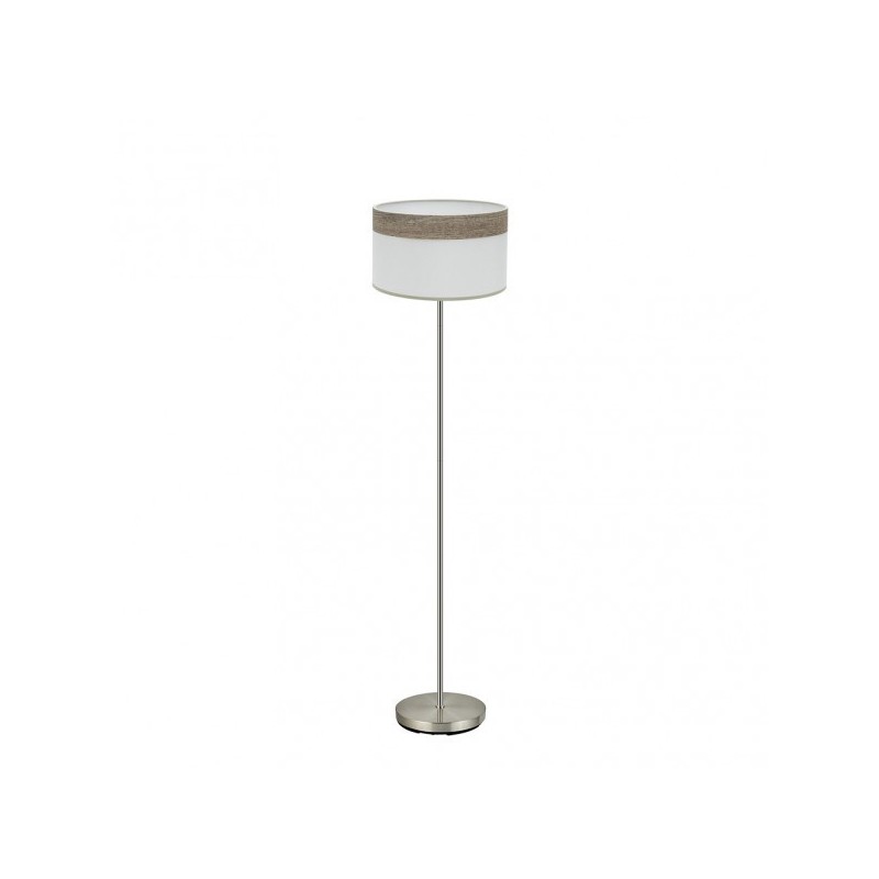Pie Salon Cloe 1xe27 Niquel/blanca-madera Gris 162x40x40 cm