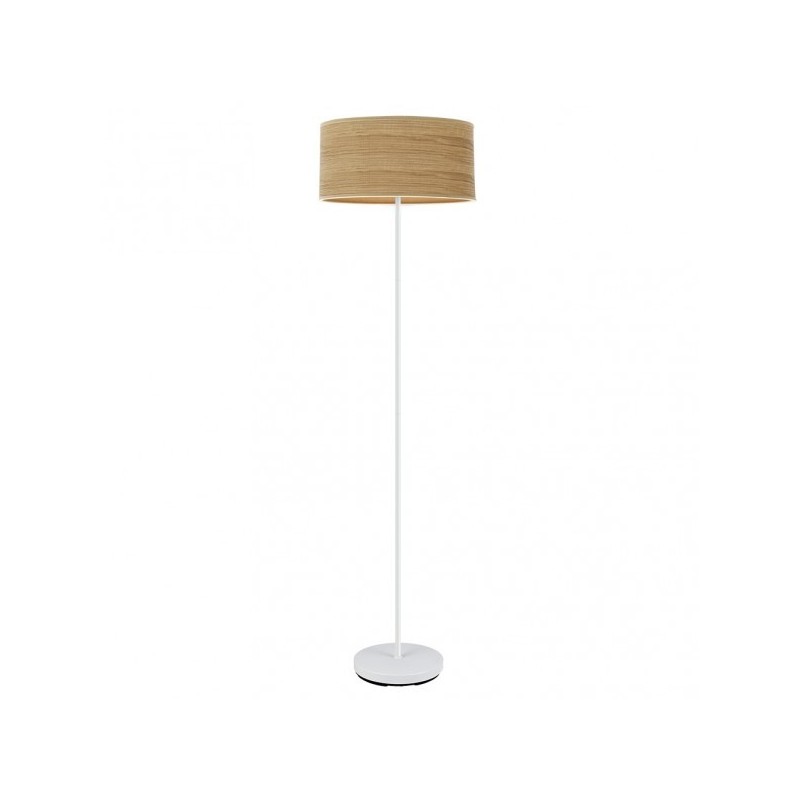 Pie Salon Jerte 1xe27 Blanco/madera Clara 165x40x40 Cm