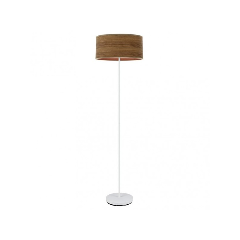 Pie Salon Jerte 1xe27 Blanco/madera Oscura 165x40x40 Cm