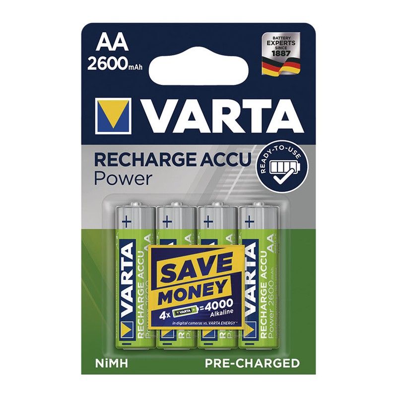 Bl.4 Pilas Rec.Aa 2600 Mah Ready To Use 9824R06 Varta