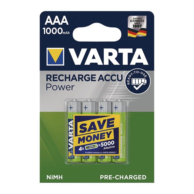 Bl.4 Pilas Rec.Aaa 1000 Mah Ready To Use 9824R03 Varta