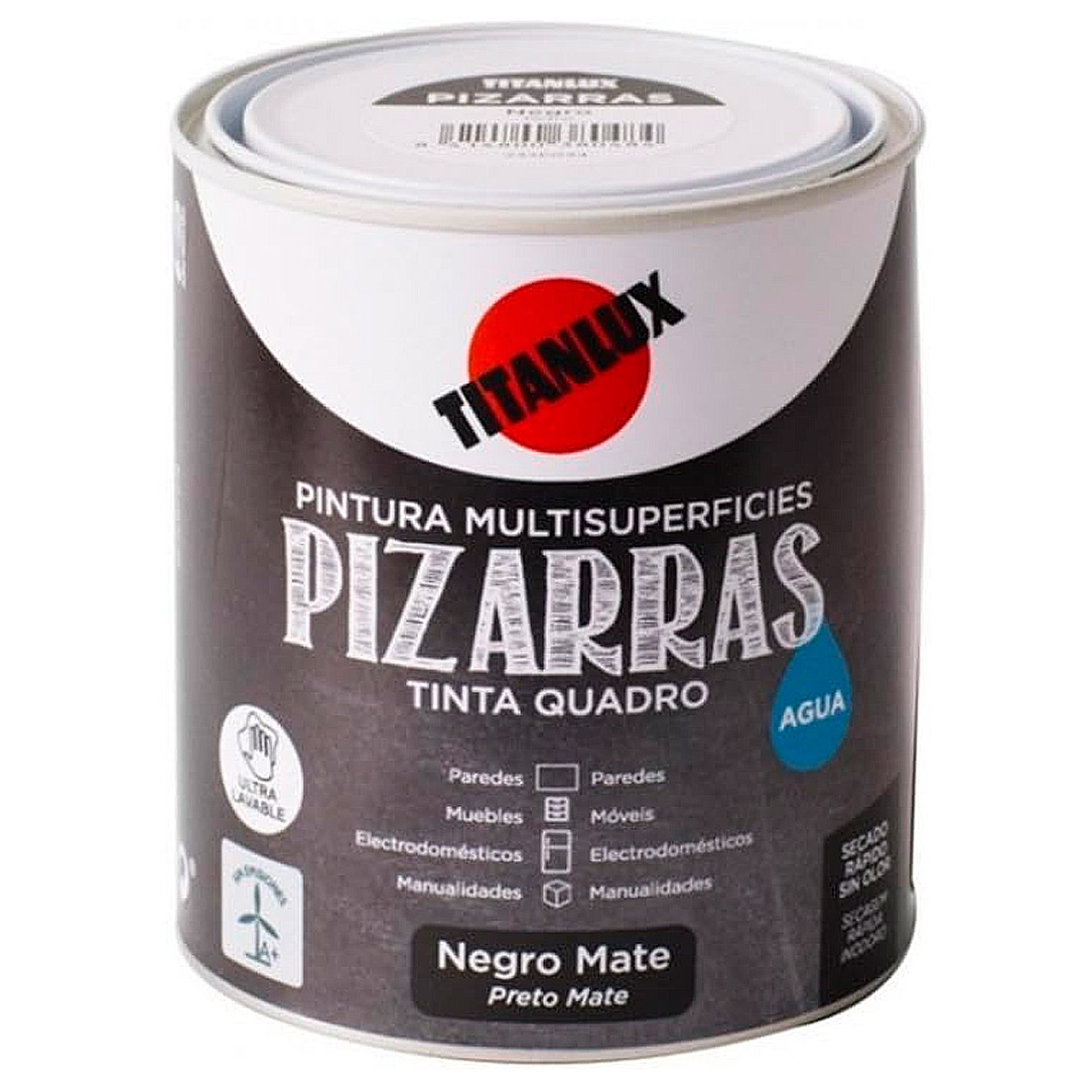 Pintura para Pizarras al Agua Negro 750 ml