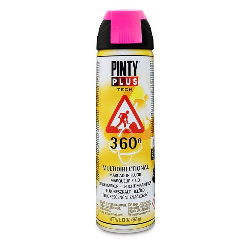 Pintura topográfica fluorescente NOVASOL Pintyplus Tech. Marcador Fluor. Rojo Cereza 500 Ml