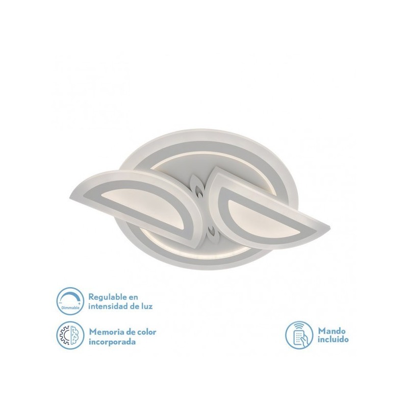 Plafon 144w 3000k, 4000k, 6500k Blanco Alhena 5x68x48 cm 19440 Lm Regulable, Memoria y C. Remoto