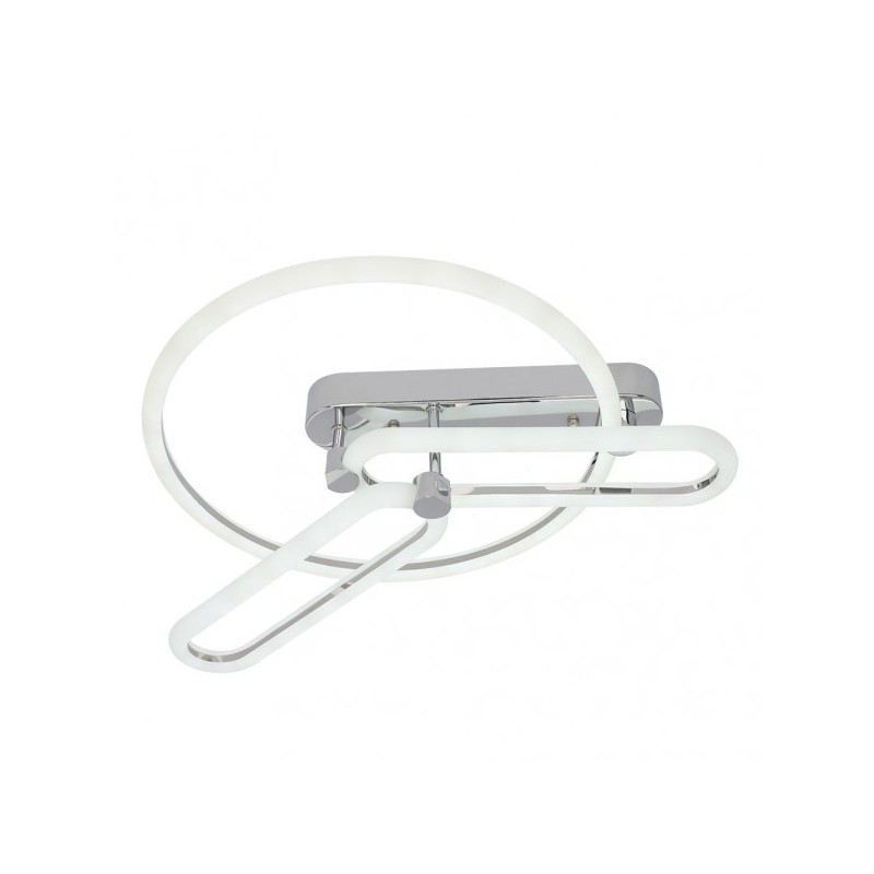 Plafon 78w 3000k, 4000k, 6500k Cromo Adhara 8x53x43cm 10530 Lm Regulable, Memoria y C. Remoto