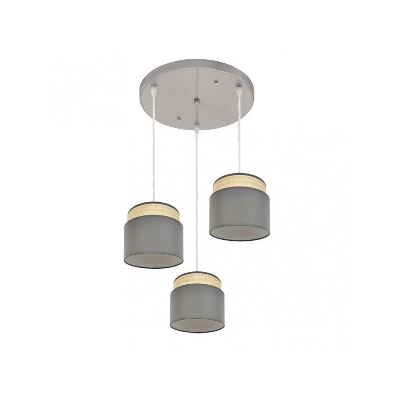 Plafon Kandy 3xe27 Natural/gris Regx39x39 Cm
