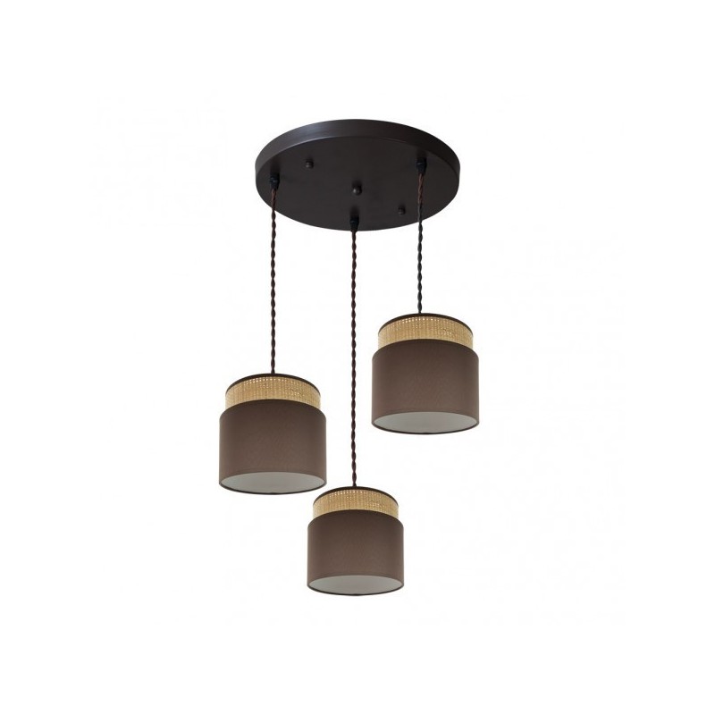 Plafon Kandy 3xe27 Natural/marron Regx39x39 Cm