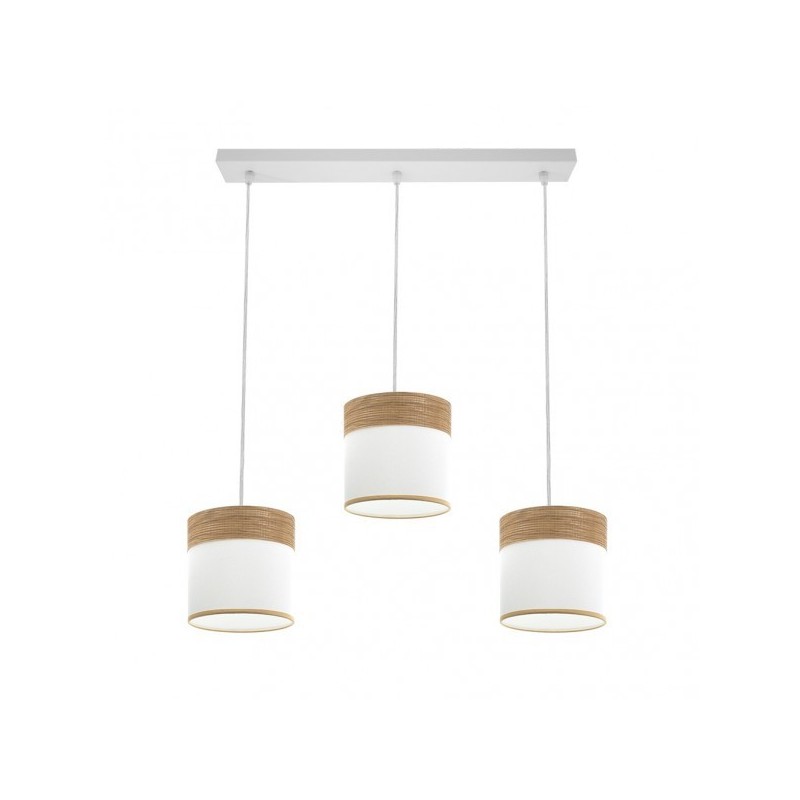 Regleta Cloe 3xe27 Blanco/blanca-madera Clara Regx60x16 cm