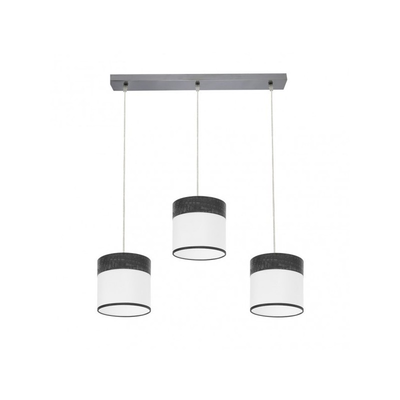 Regleta Cloe 3xe27 Cromo/blanca-madera Negra Regx60x16 cm