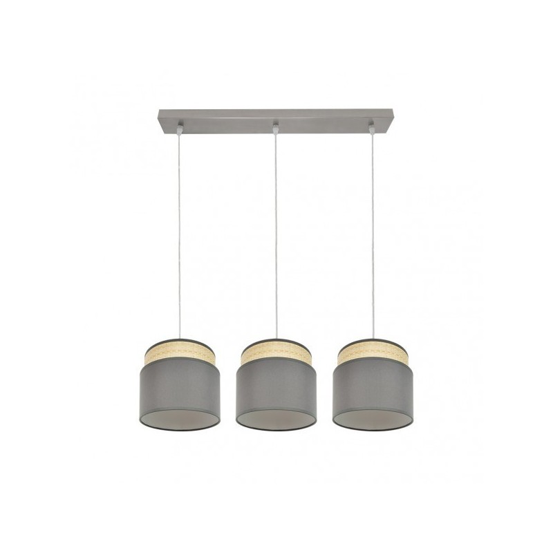 Regleta Kandy 3xe27 Natural/gris Regx68x19 Cm