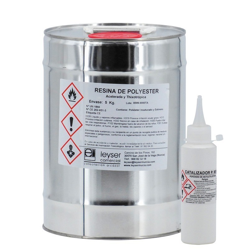 Resina de Poliéster 5 Kg + Catalizador Leyser