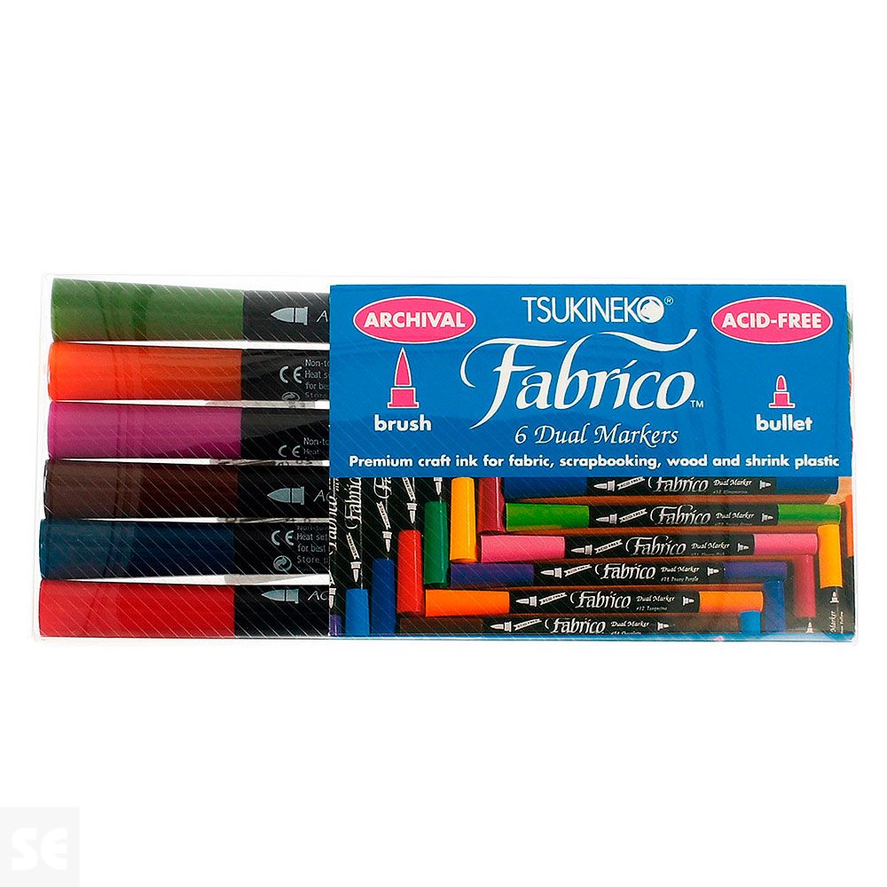 Rotulador Textil Fabrico D/Punta Paisaje 6u. 3,8mm/2,3mm