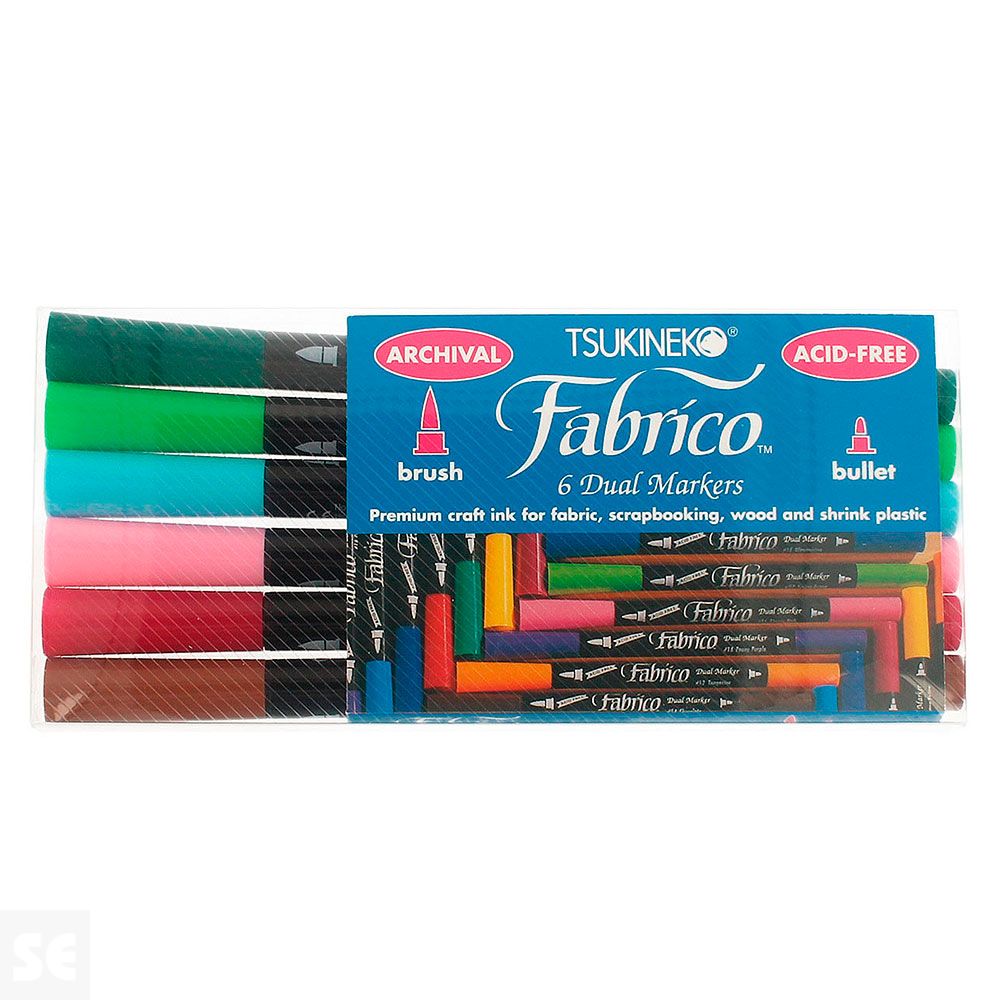 Rotulador Textil Fabrico D/Punta Arboreto 6u. 3,8mm/2,3mm