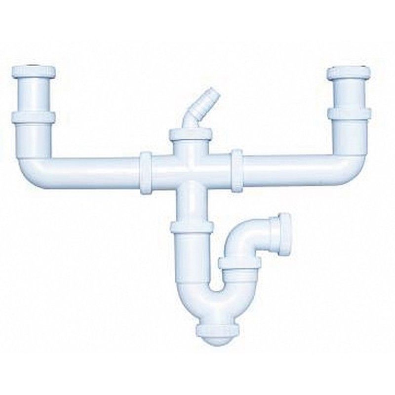 Sifon Curvo Ext. S.Horiz. Doble Racord 897F16 Crearplast