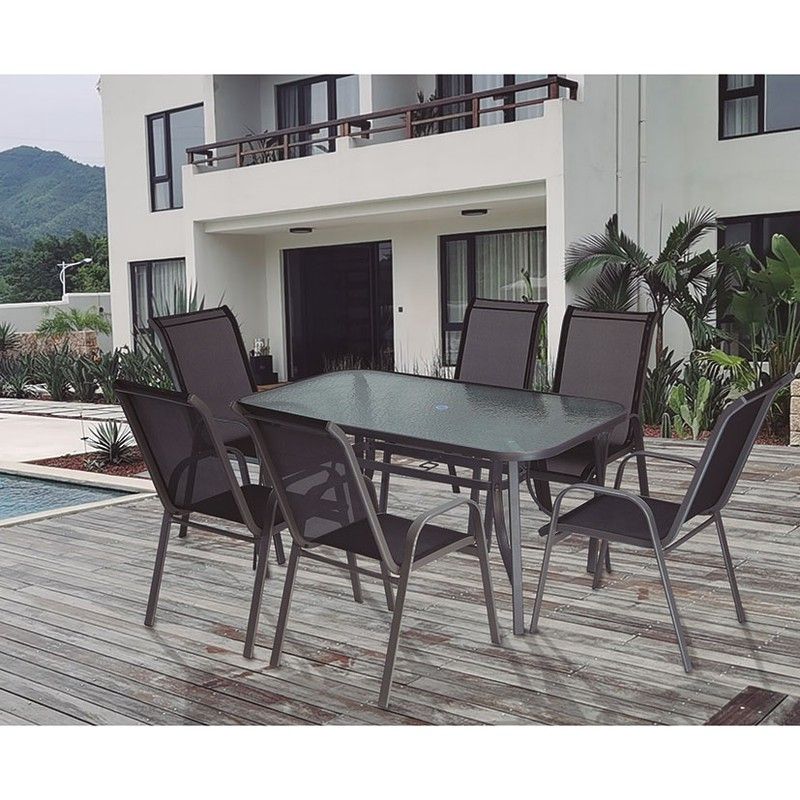 Silla C/Brazos. Acero/Textilene.Antrac. 8704N311