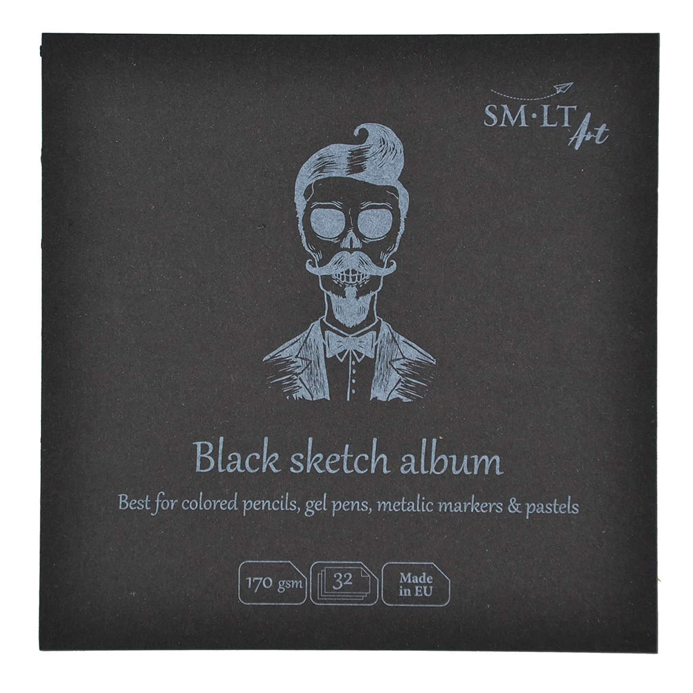 Bloc Sm Lt 14x14 Sketch Álbum Negro 170 g