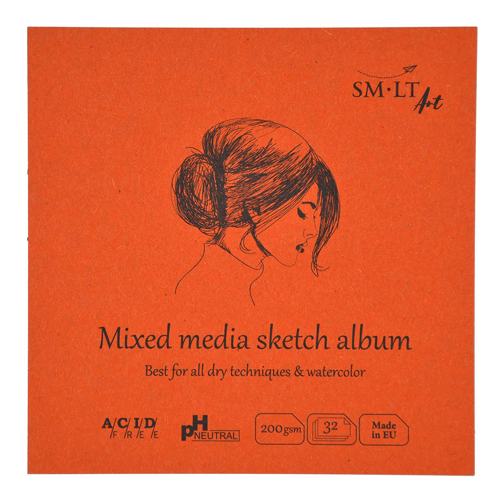 Bloc Sm Lt 14x14 Sketch Álbum Técnicas Mixtas 200 g PH Neutro Sin Ácido