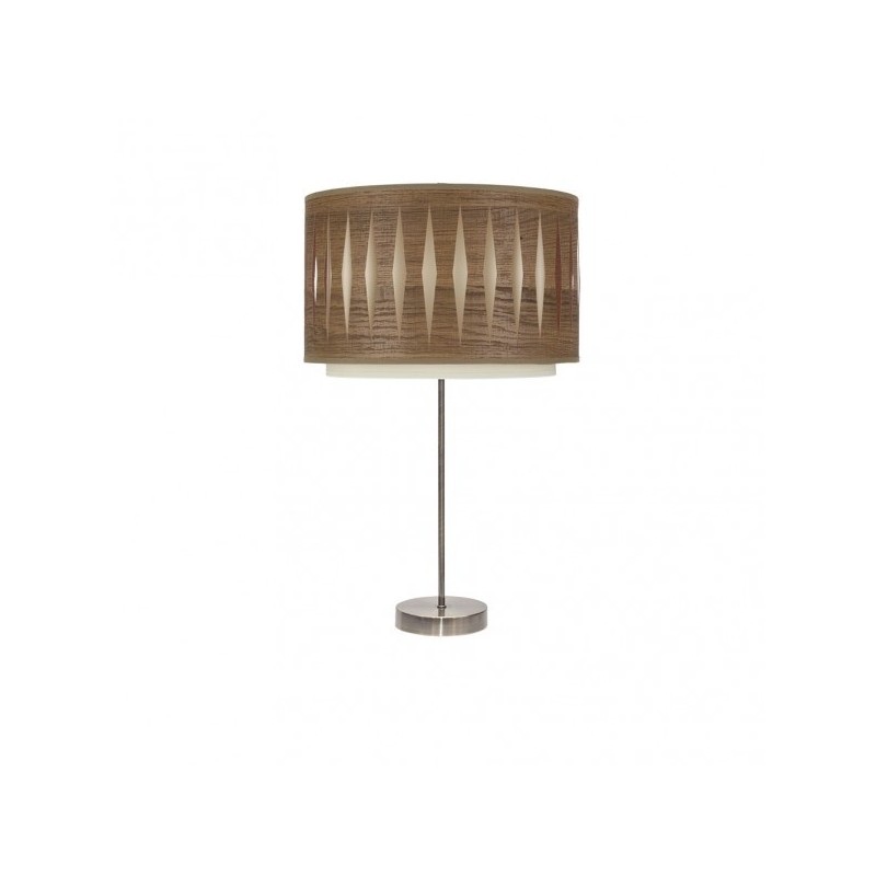 Sobremesa Alto Alexandra 1xe27 Cuero/madera Oscura 61x30x30 Cm