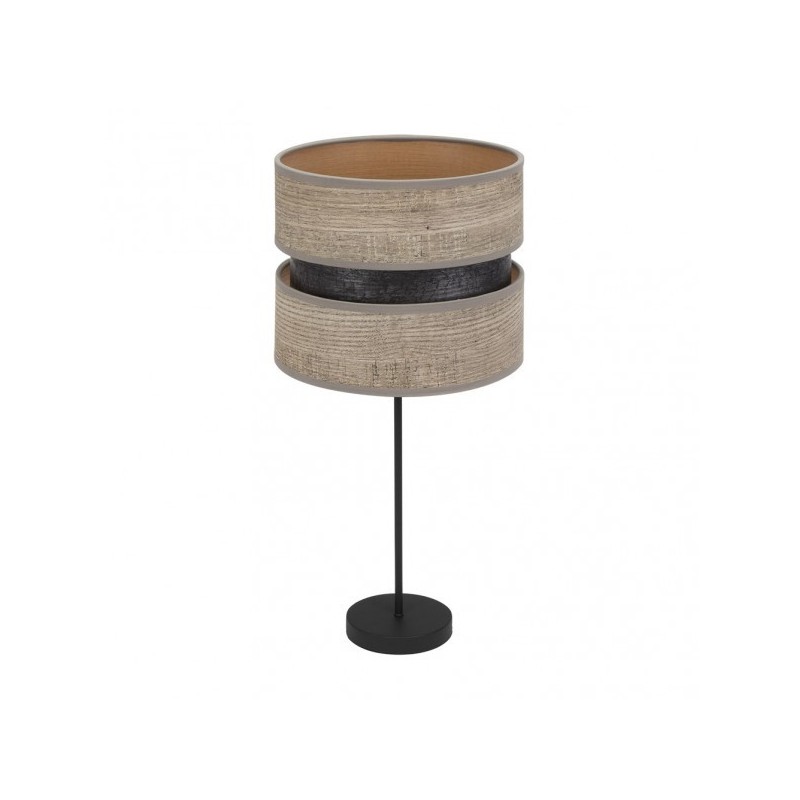 Sobremesa Alto Colet 1xe27 Negro/madera Gris 61x30x30 Cm