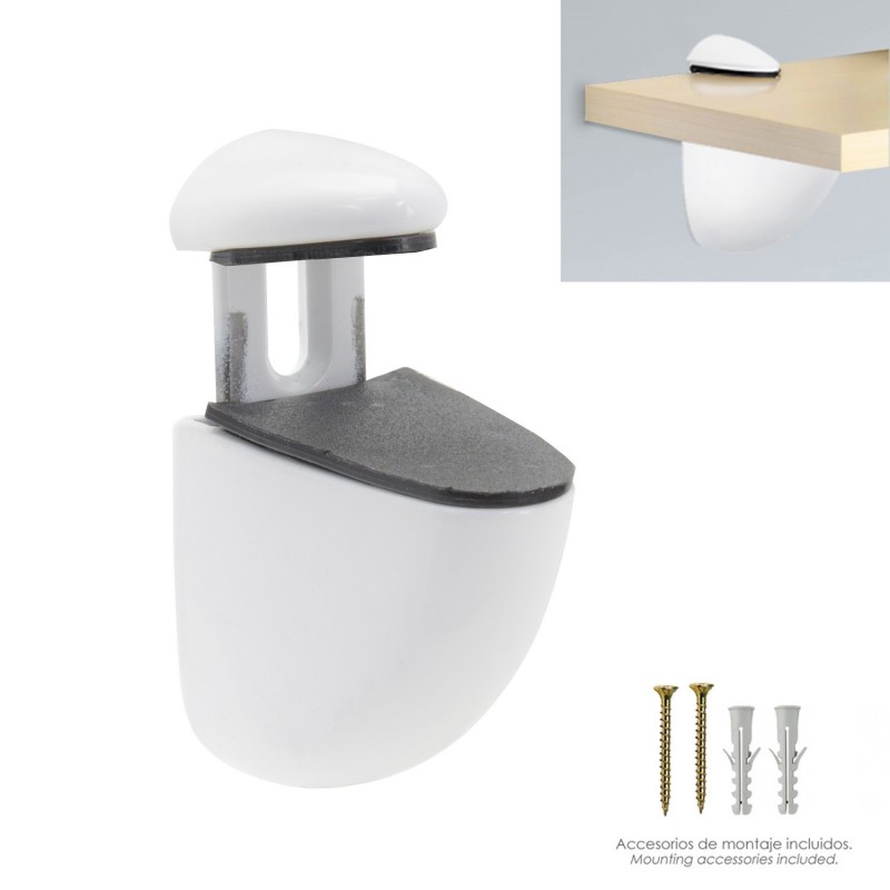 Soporte Pelicano Regulable Para Estante 1 / 20 mm. Blanco(1 Pieza) WOLFPACK