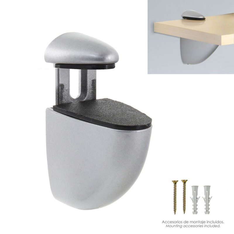 Soporte Pelicano Regulable Para Estante 1 / 20 mm. Cromo Mate (1 Pieza) WOLFPACK