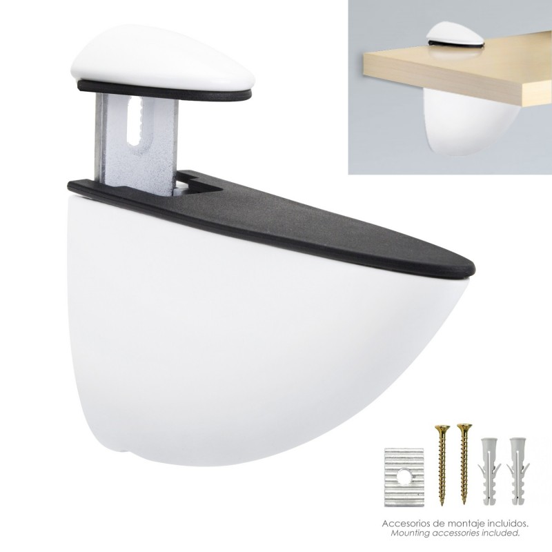 Soporte Pelicano Regulable Para Estante 1 / 35 mm. Blanco(1 Pieza) WOLFPACK