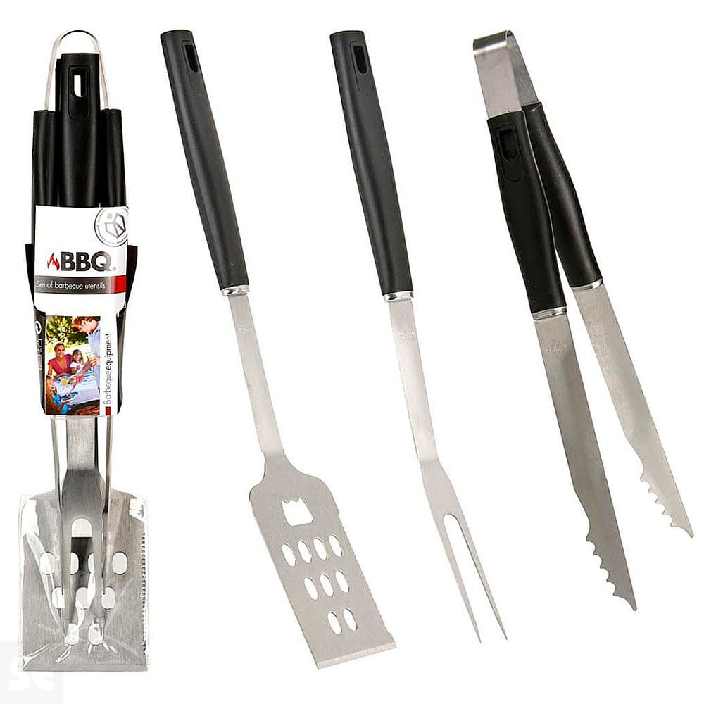 Set Accesorios Barbacoa 3 Piezas Inox/Plástico