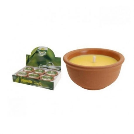 Vela antimosquito terracota cintronela bol 13x6,5cm