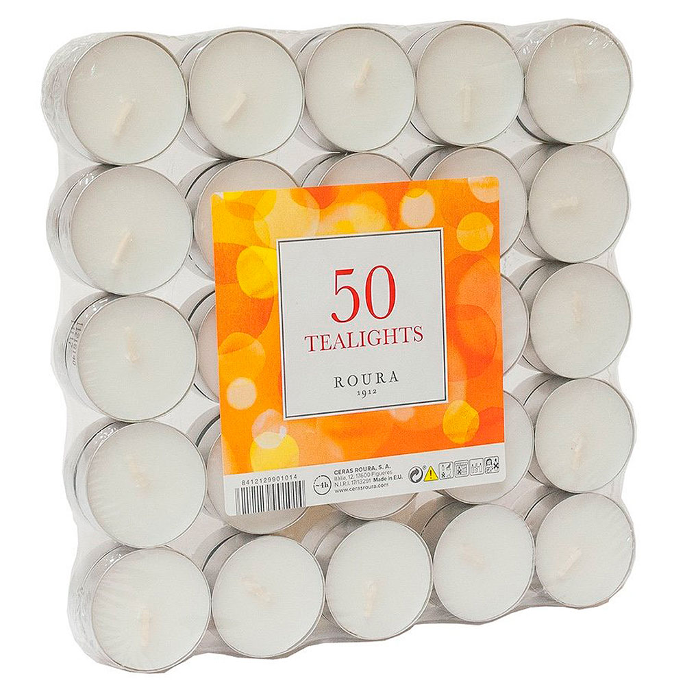 Velas de Té Set 50 uds. 4,30 h Natural