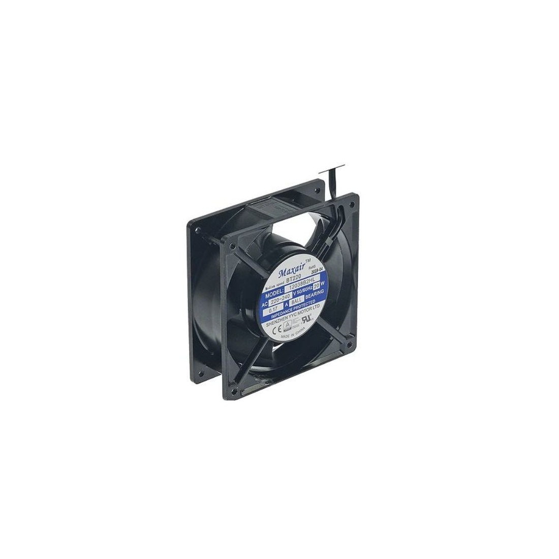 Ventilador axial 120x120x38mm cojinete rodamiento de bolas  602305 BT220 12038B2HL